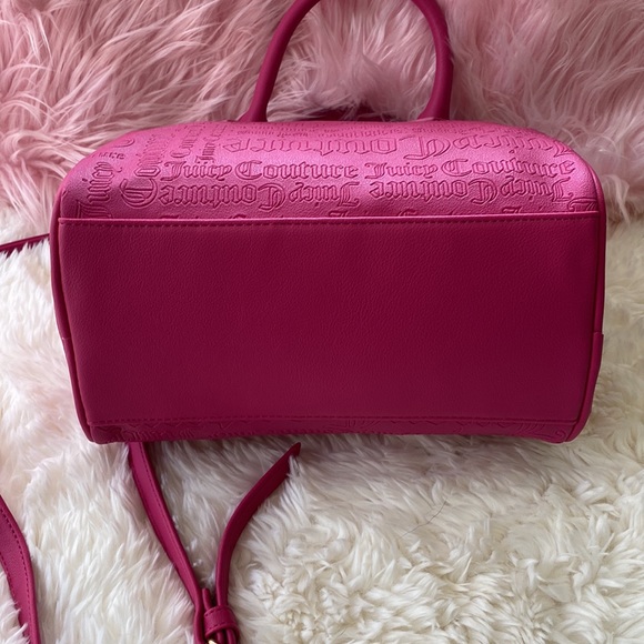 💓 Juicy Couture Deboss Logo Raspberry Speedy Satchel - Picture 7 of 10